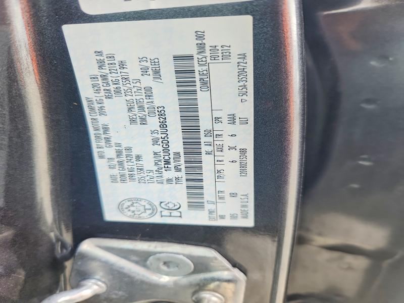 2018 Ford Escape მანქანა იყიდება აუქციონზე, vin: 1FMCU0GD5JUB62853, აუქციონის ნომერი: 48677846
