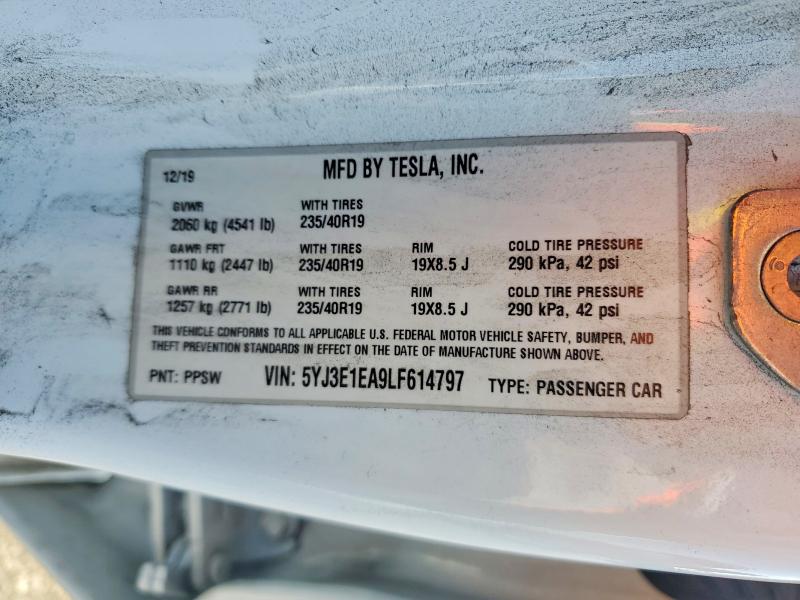 Продажа на аукционе авто 2020 Tesla Model 3, vin: 5YJ3E1EA9LF614797, номер лота: 51310356