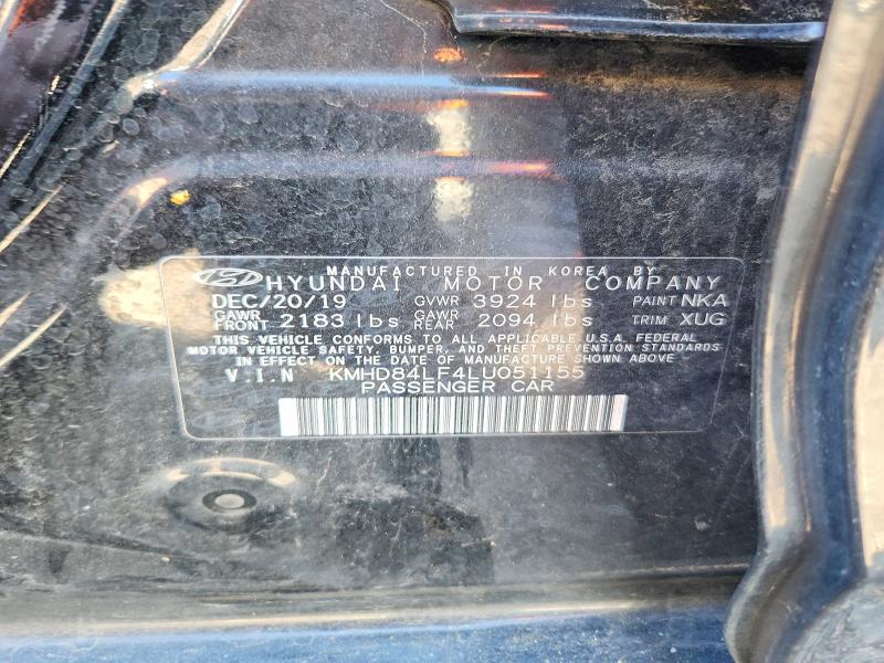 Aukcja sprzedaży 2020 Hyundai Elantra, vin: KMHD84LF4LU051155, numer aukcji: 48911256