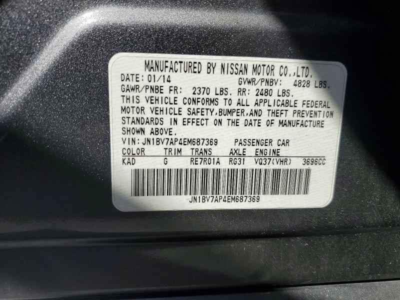 Продажа на аукционе авто 2014 Infiniti Q50, vin: JN1BV7AP4EM687369, номер лота: 48999736