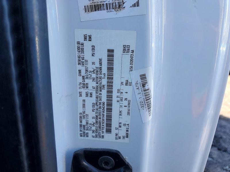 49221986 :رقم المزاد ، 1FTEX1E81HFA54390 vin ، 2017 Ford F150 مزاد بيع