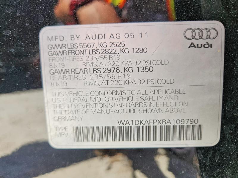 Продаж на аукціоні авто 2011 Audi Q5, vin: WA1DKAFPXBA109790, номер лоту: 49367806