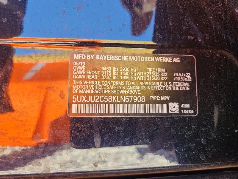 50309506 :رقم المزاد ، 5UXJU2C58KLN67908 vin ، 2019 Bmw X5 مزاد بيع