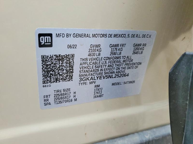 Aukcja sprzedaży 2022 Gmc Terrain, vin: 3GKALYEV5NL252064, numer aukcji: 50970586