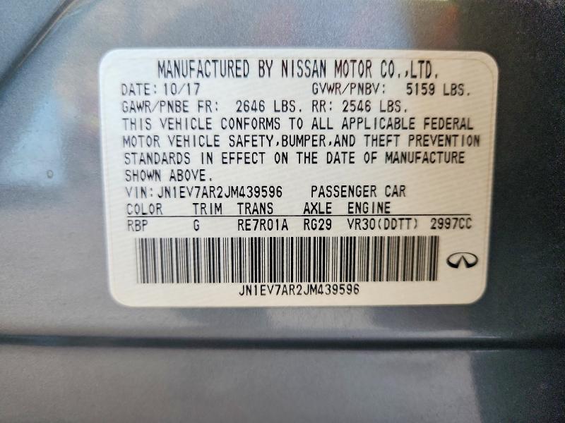 Auction sale of the 2018 Infiniti Q50, vin: JN1EV7AR2JM439596, lot number: 49949666