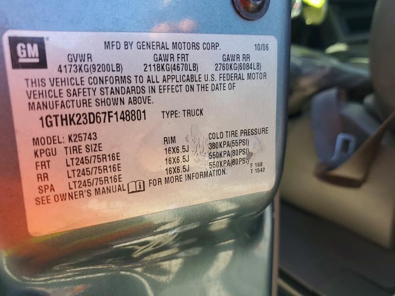 Продаж на аукціоні авто 2007 Gmc Sierra, vin: 1GTHK23D67F148801, номер лоту: 50367066