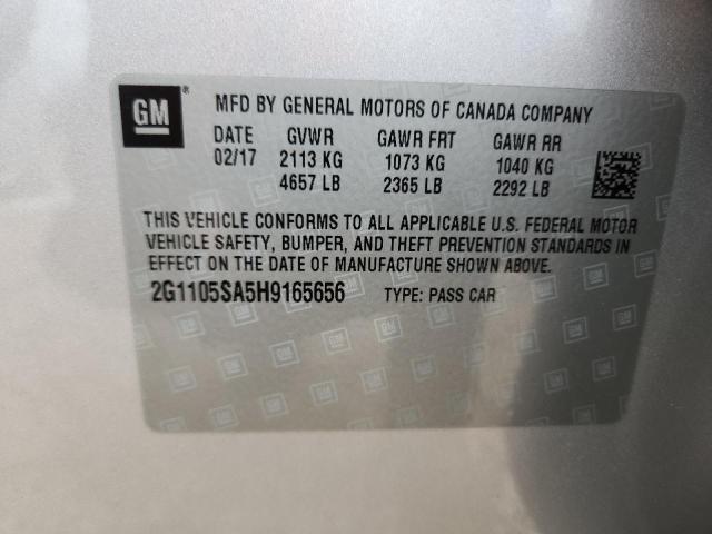Aukcja sprzedaży 2017 Chevrolet Impala, vin: 2G1105SA5H9165656, numer aukcji: 51543036