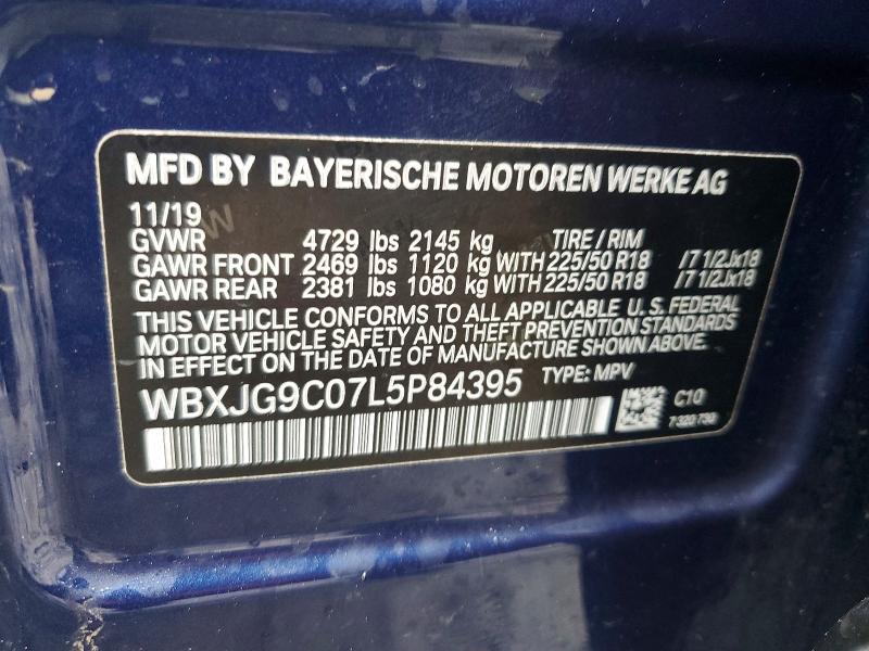 Aukcja sprzedaży 2020 Bmw X1, vin: WBXJG9C07L5P84395, numer aukcji: 48791956