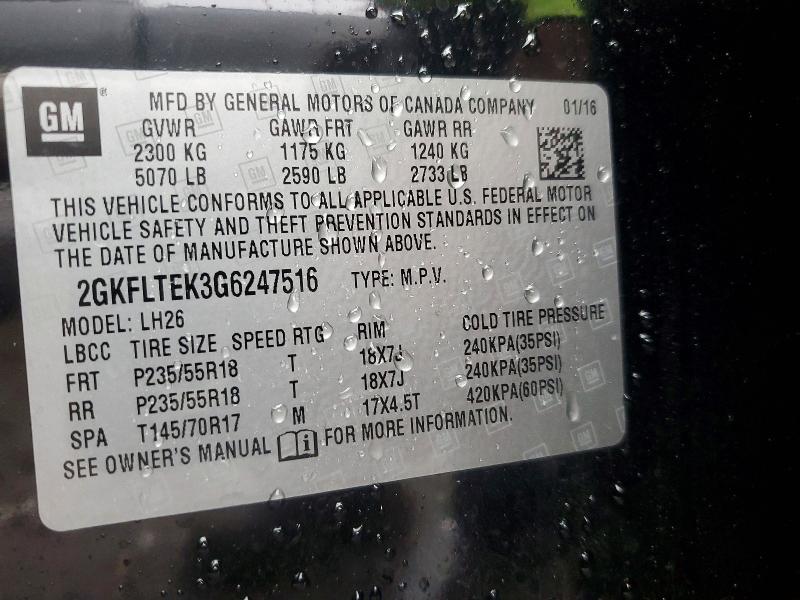 Auction sale of the 2016 Gmc Terrain, vin: 2GKFLTEK3G6247516, lot number: 47992156