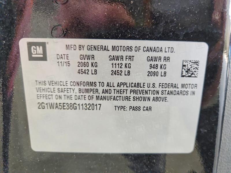 2016 Chevrolet Impala Limited მანქანა იყიდება აუქციონზე, vin: 2G1WA5E38G1132017, აუქციონის ნომერი: 53302516