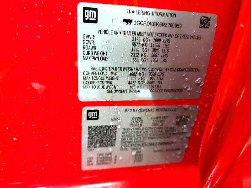 48769086 :رقم المزاد ، 1GCPDKEK5RZ280953 vin ، 2024 Chevrolet Silverado مزاد بيع