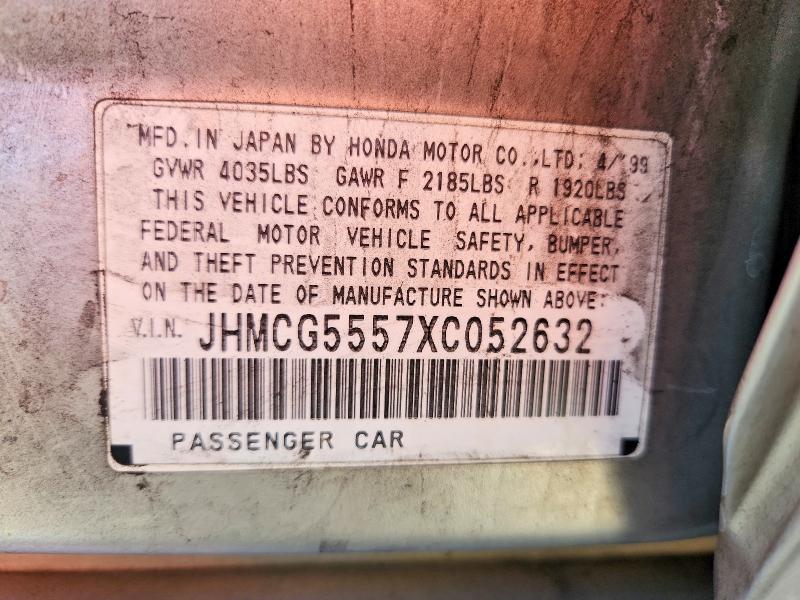 47427476 :رقم المزاد ، JHMCG5557XC052632 vin ، 1999 Hond Accord مزاد بيع