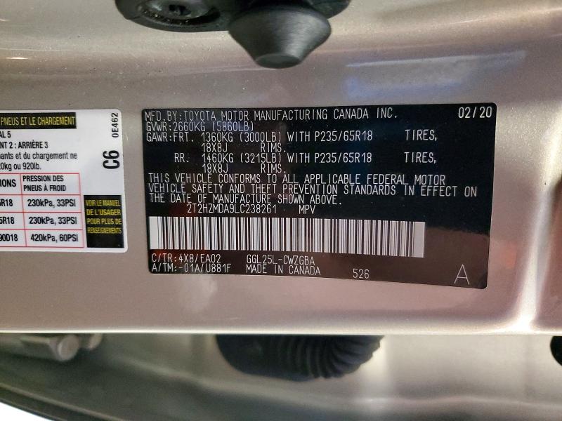 2020 Lexus Rx მანქანა იყიდება აუქციონზე, vin: 2T2HZMDA9LC238261, აუქციონის ნომერი: 49490096
