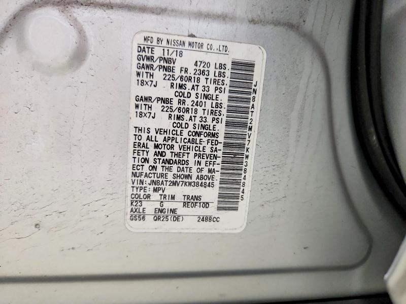 Aukcja sprzedaży 2019 Nissan Rogue, vin: JN8AT2MV7KW384845, numer aukcji: 49029766