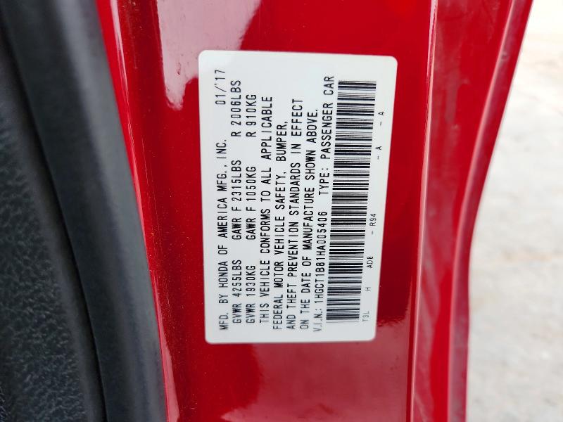 2017 Honda Accord მანქანა იყიდება აუქციონზე, vin: 1HGCT1B81HA005406, აუქციონის ნომერი: 51542316