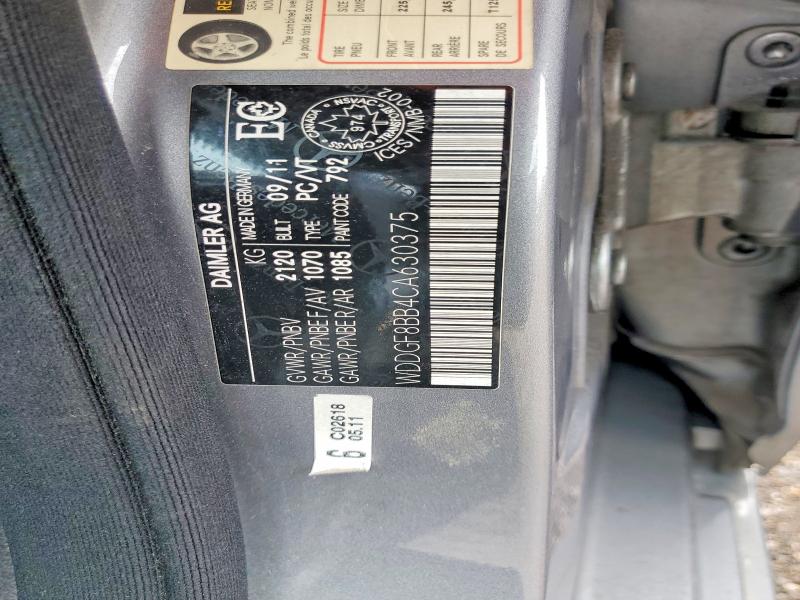 51302156 :رقم المزاد ، WDDGF8BB4CA630375 vin ، 2012 Mercedes-benz C مزاد بيع