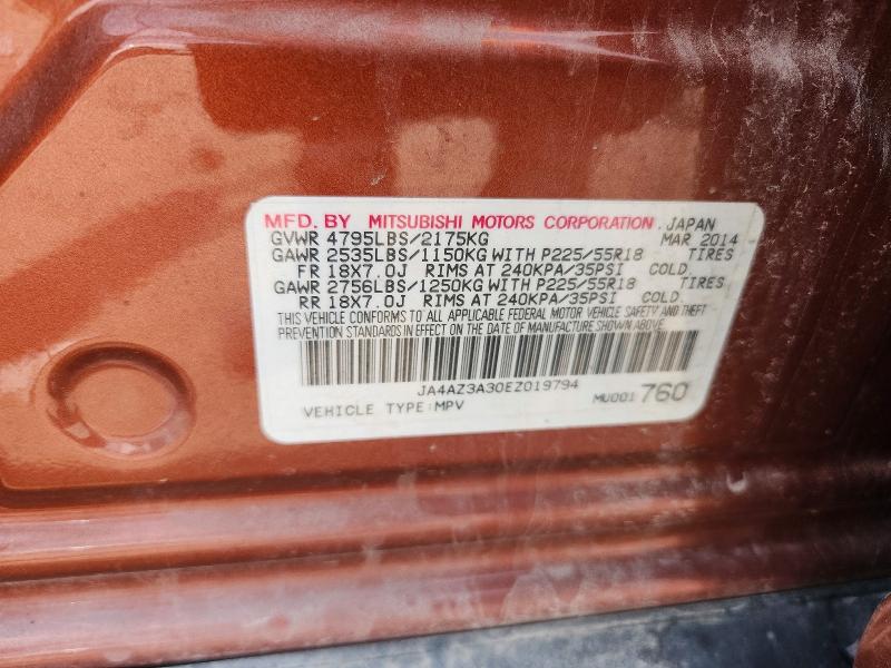 Auction sale of the 2014 Mitsubishi Outlander, vin: JA4AZ3A30EZ019794, lot number: 51192046