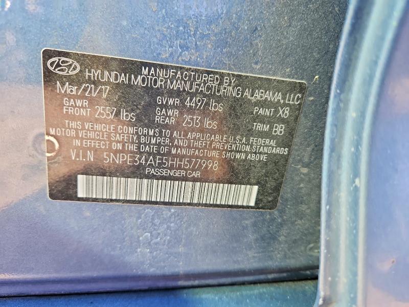 Продажа на аукционе авто 2017 Hyundai Sonata, vin: 5NPE34AF5HH577998, номер лота: 50766406
