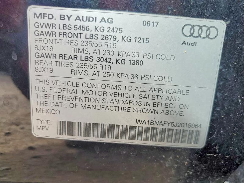 Aukcja sprzedaży 2018 Audi Q5, vin: WA1BNAFY5J2019964, numer aukcji: 48110356