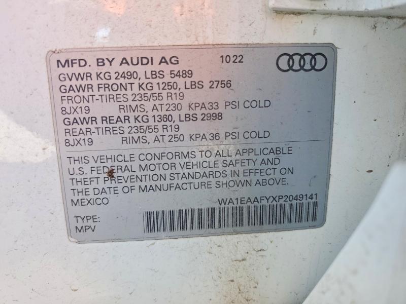 48879216 :رقم المزاد ، WA1EAAFYXP2049141 vin ، 2023 Audi Q5 مزاد بيع