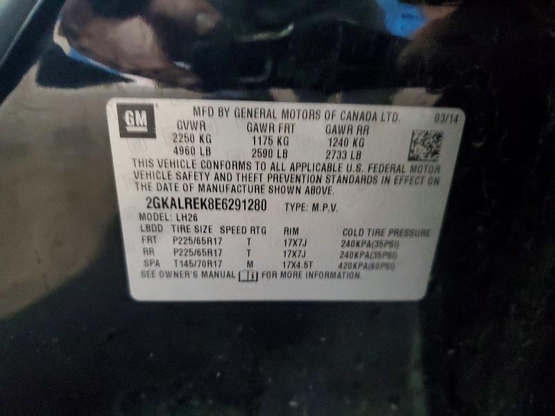 49880086 :رقم المزاد ، 2GKALREK8E6291280 vin ، 2014 Gmc Terrain مزاد بيع