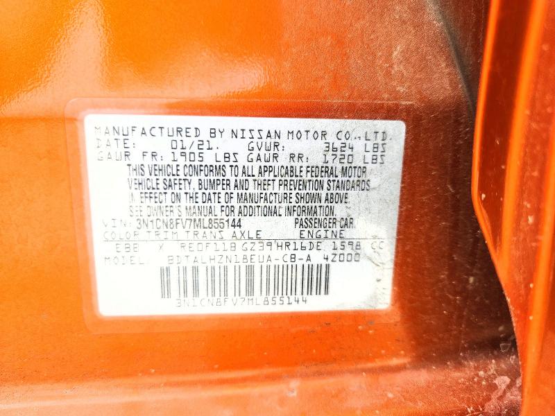 Aukcja sprzedaży 2021 Nissan Versa, vin: 3N1CN8FV7ML855144, numer aukcji: 51562886