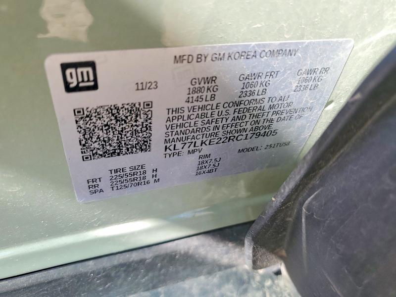 Продажа на аукционе авто 2024 Chevrolet Trax, vin: KL77LKE22RC179405, номер лота: 49011006
