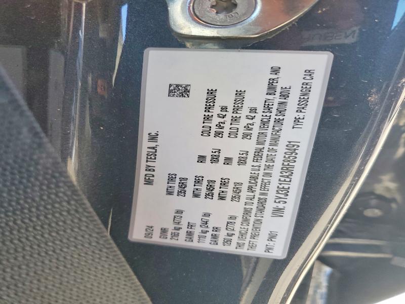 Aukcja sprzedaży 2024 Tesla Model 3, vin: 5YJ3E1EA3RF859491, numer aukcji: 49905286