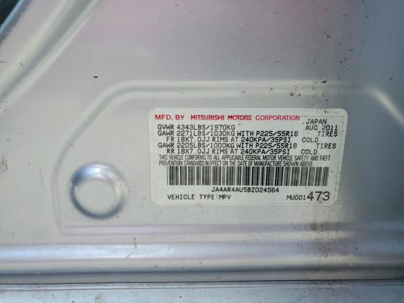 51187696 :رقم المزاد ، JA4AR4AU5BZ024564 vin ، 2011 Mitsubishi Outlander Sport مزاد بيع