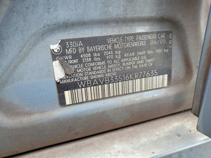 49768886 :رقم المزاد ، WBAVB33516KR77635 vin ، 2006 Bmw 330 مزاد بيع