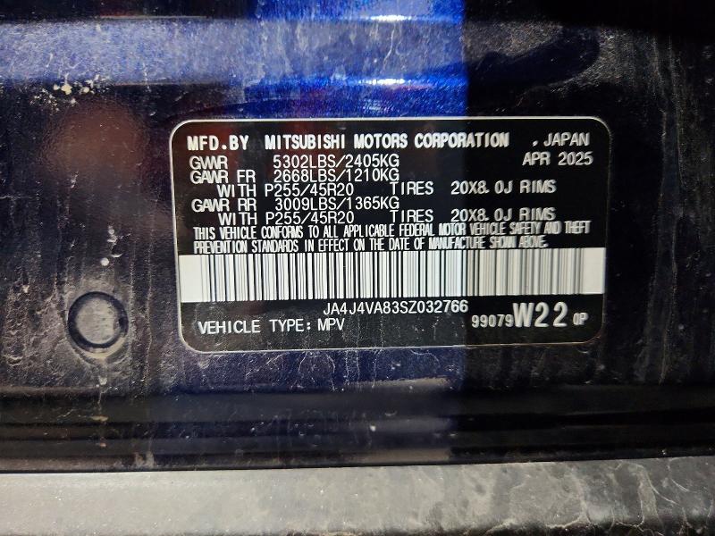 2025 Mitsubishi Outlander მანქანა იყიდება აუქციონზე, vin: JA4J4VA83SZ032766, აუქციონის ნომერი: 49154806