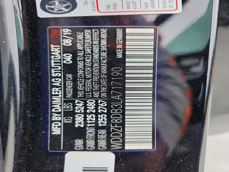 Продажа на аукционе авто 2020 Mercedes-benz E, vin: WDDZF8DB3LA717190, номер лота: 48285526