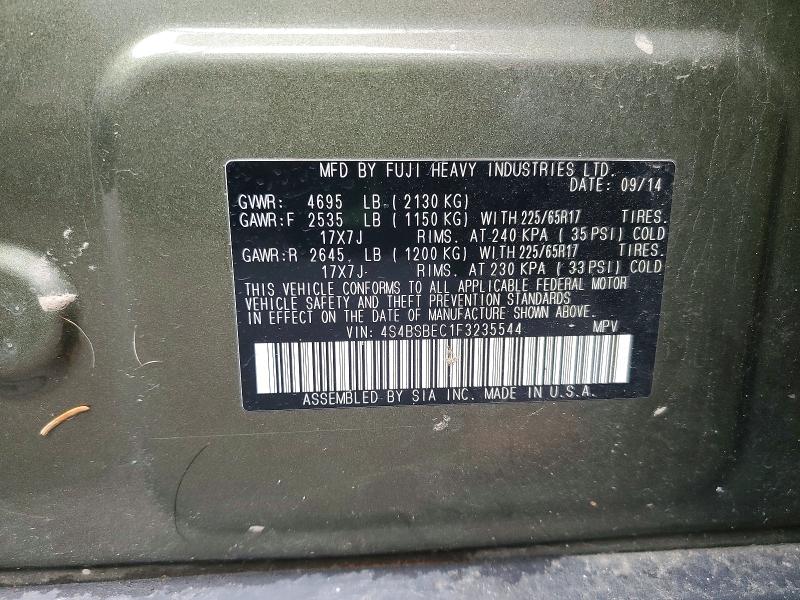 Продажа на аукционе авто 2015 Subaru Outback, vin: 4S4BSBEC1F3235544, номер лота: 49683496