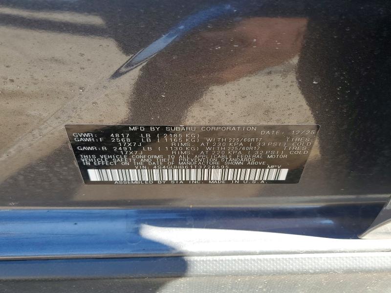 Aukcja sprzedaży 2026 Subaru Crosstrek, vin: 4S4GUHB61T3726595, numer aukcji: 50659896