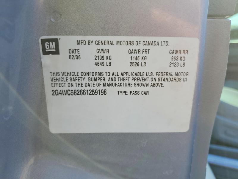 Продажа на аукционе авто 2006 Buick Lacrosse, vin: 2G4WC582661259198, номер лота: 51338596