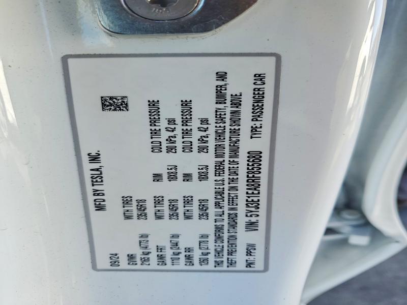 Aukcja sprzedaży 2024 Tesla Model 3, vin: 5YJ3E1EA8RF855680, numer aukcji: 51112976