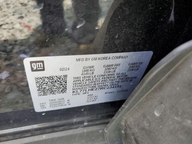 Продажа на аукционе авто 2024 Chevrolet Trax, vin: KL77LHE27RC234191, номер лота: 48982836