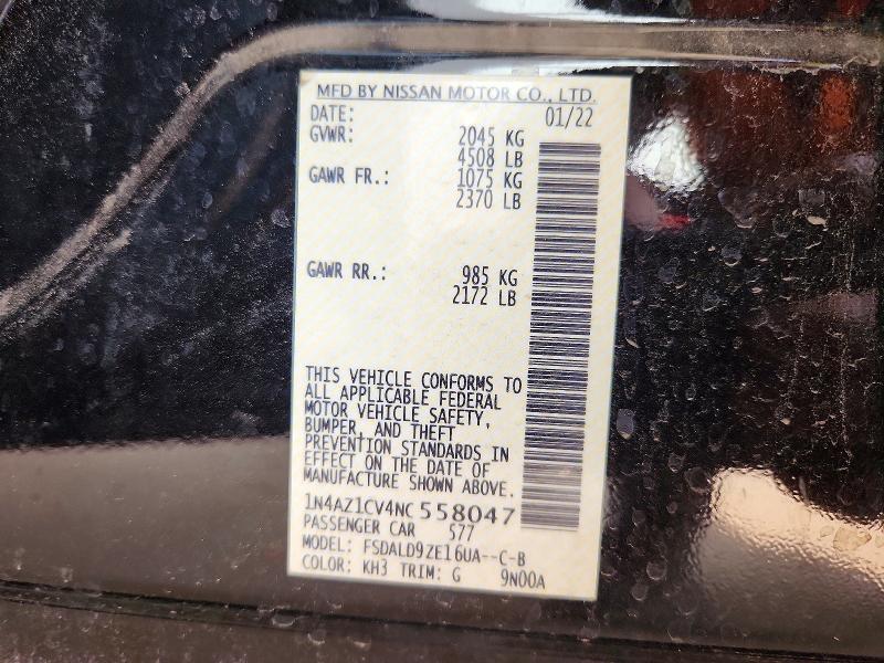 Продажа на аукционе авто 2022 Nissan Leaf, vin: 1N4AZ1CV4NC558047, номер лота: 50582176