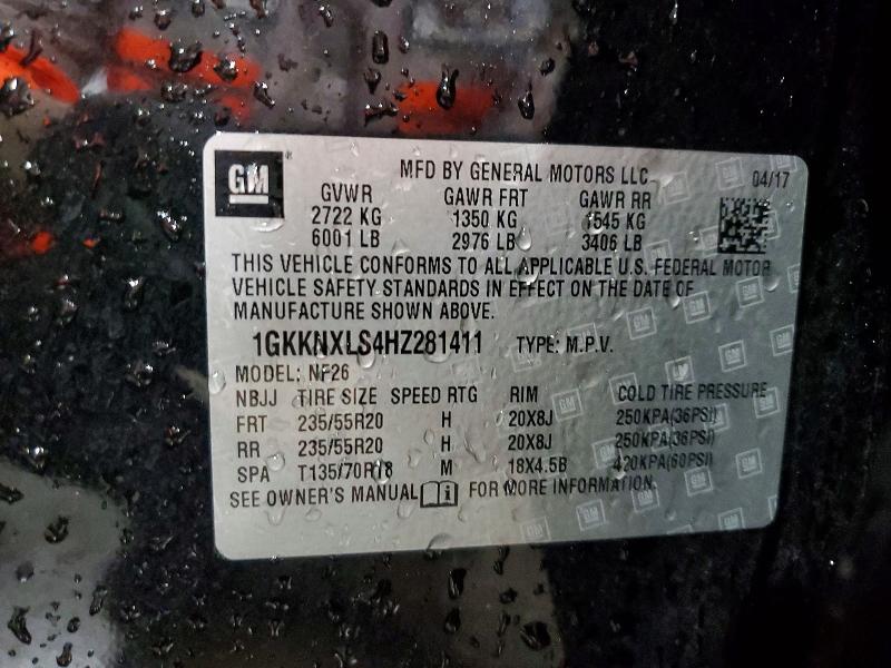 Продаж на аукціоні авто 2017 Gmc Acadia, vin: 1GKKNXLS4HZ281411, номер лоту: 51138066
