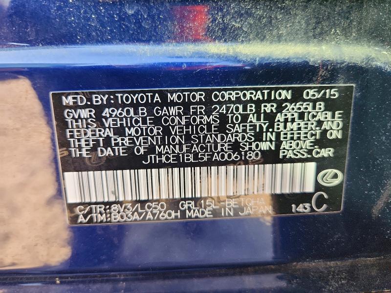Продажа на аукционе авто 2015 Lexus Gs, vin: JTHCE1BL5FA006180, номер лота: 49491316