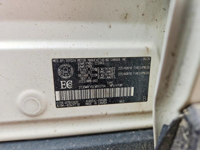 49155556 :رقم المزاد ، 2T3DWRFV5LW093704 vin ، 2020 Toyota Rav4 Hybrid مزاد بيع