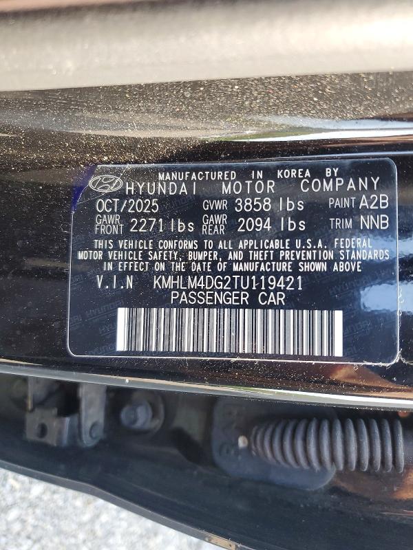 50685986 :رقم المزاد ، KMHLM4DG2TU119421 vin ، 2026 Hyundai Elantra مزاد بيع