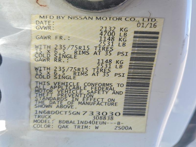Aukcja sprzedaży 2016 Nissan Frontier, vin: 1N6BD0CT5GN733030, numer aukcji: 49821236