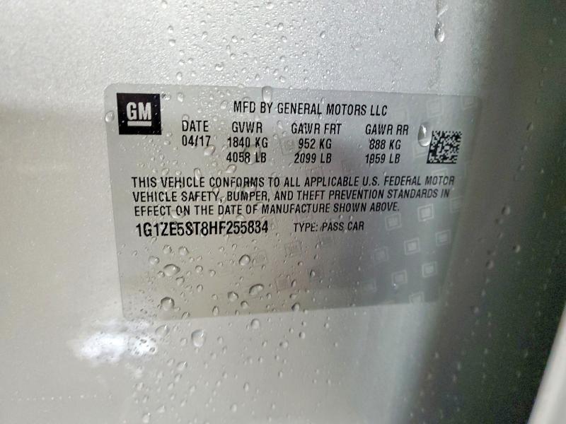 48465156 :رقم المزاد ، 1G1ZE5ST8HF255834 vin ، 2017 Chevrolet Malibu مزاد بيع