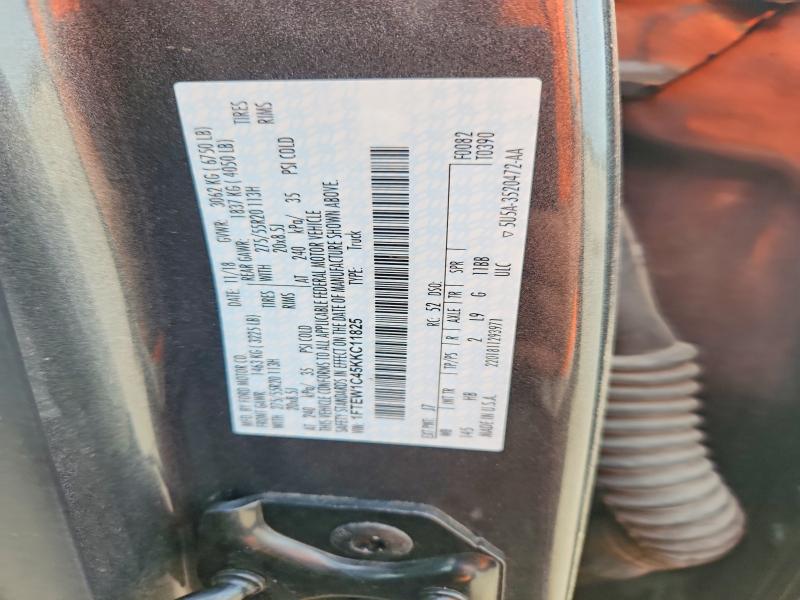 2019 Ford F150 მანქანა იყიდება აუქციონზე, vin: 1FTEW1C45KKC11825, აუქციონის ნომერი: 48385796
