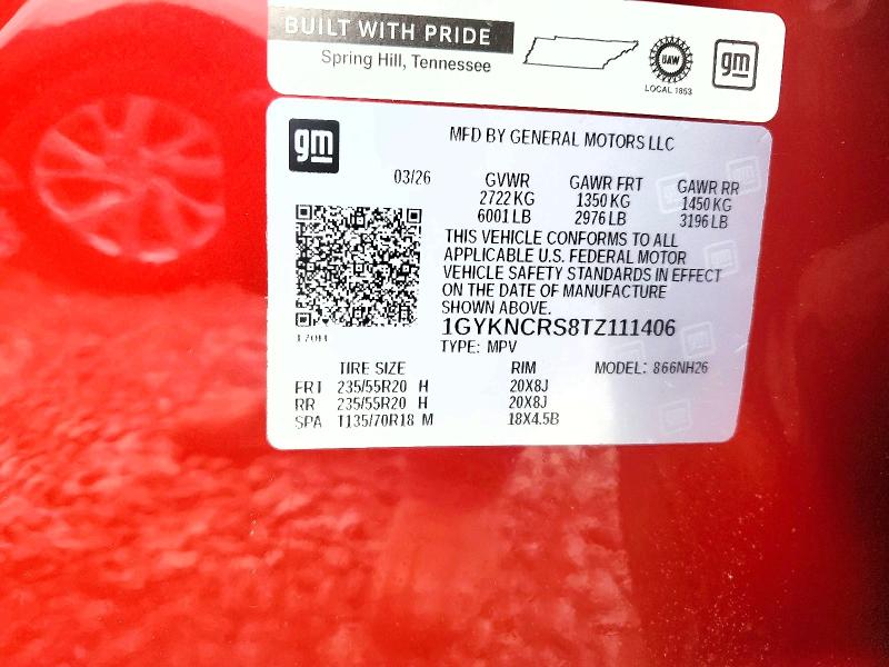 Продаж на аукціоні авто 2026 Cadillac Xt5, vin: 1GYKNCRS8TZ111406, номер лоту: 51551296
