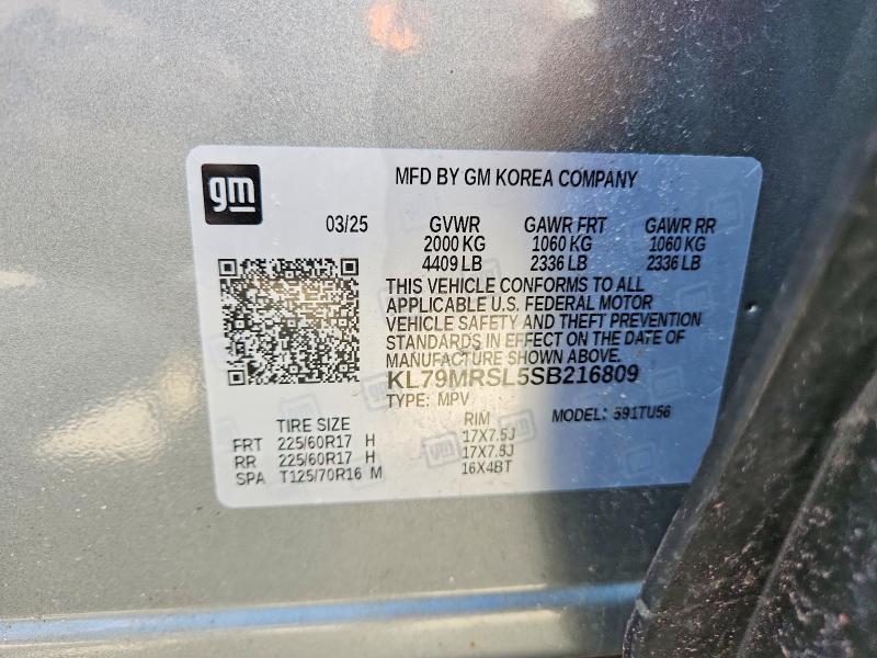 Продажа на аукционе авто 2025 Chevrolet Trailblazer, vin: KL79MRSL5SB216809, номер лота: 48846316