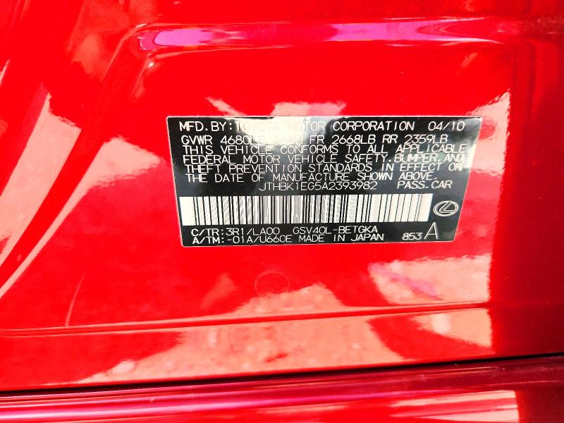 Продаж на аукціоні авто 2010 Lexus Es, vin: JTHBK1EG5A2393982, номер лоту: 49579636