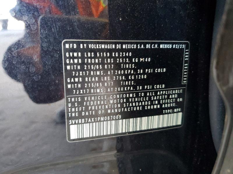 2023 Volkswagen Tiguan მანქანა იყიდება აუქციონზე, vin: 3VVRB7AX1PM067009, აუქციონის ნომერი: 49599296