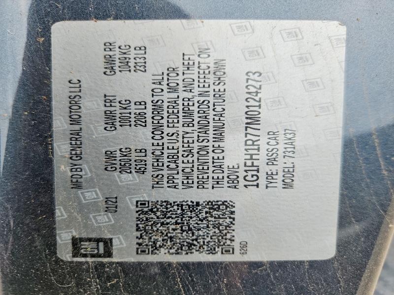 Продаж на аукціоні авто 2021 Chevrolet Camaro, vin: 1G1FH1R77M0124273, номер лоту: 50765816